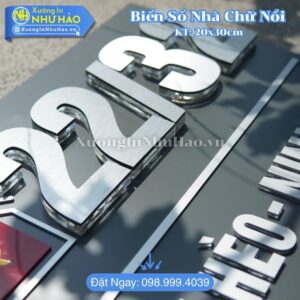 Làm Biển Số Nhà Vũng Tàu Theo Yêu Cầu - Alu Kết Hợp Mica Sang Trọng Bền Đẹp: Kích Thước Theo Yêu Cầu, Chịu Nắng Mưa, Chống Rỉ Sét