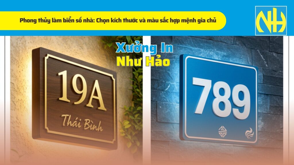 Phong thủy làm biển số nhà Chọn kích thước và màu sắc hợp mệnh gia chủ