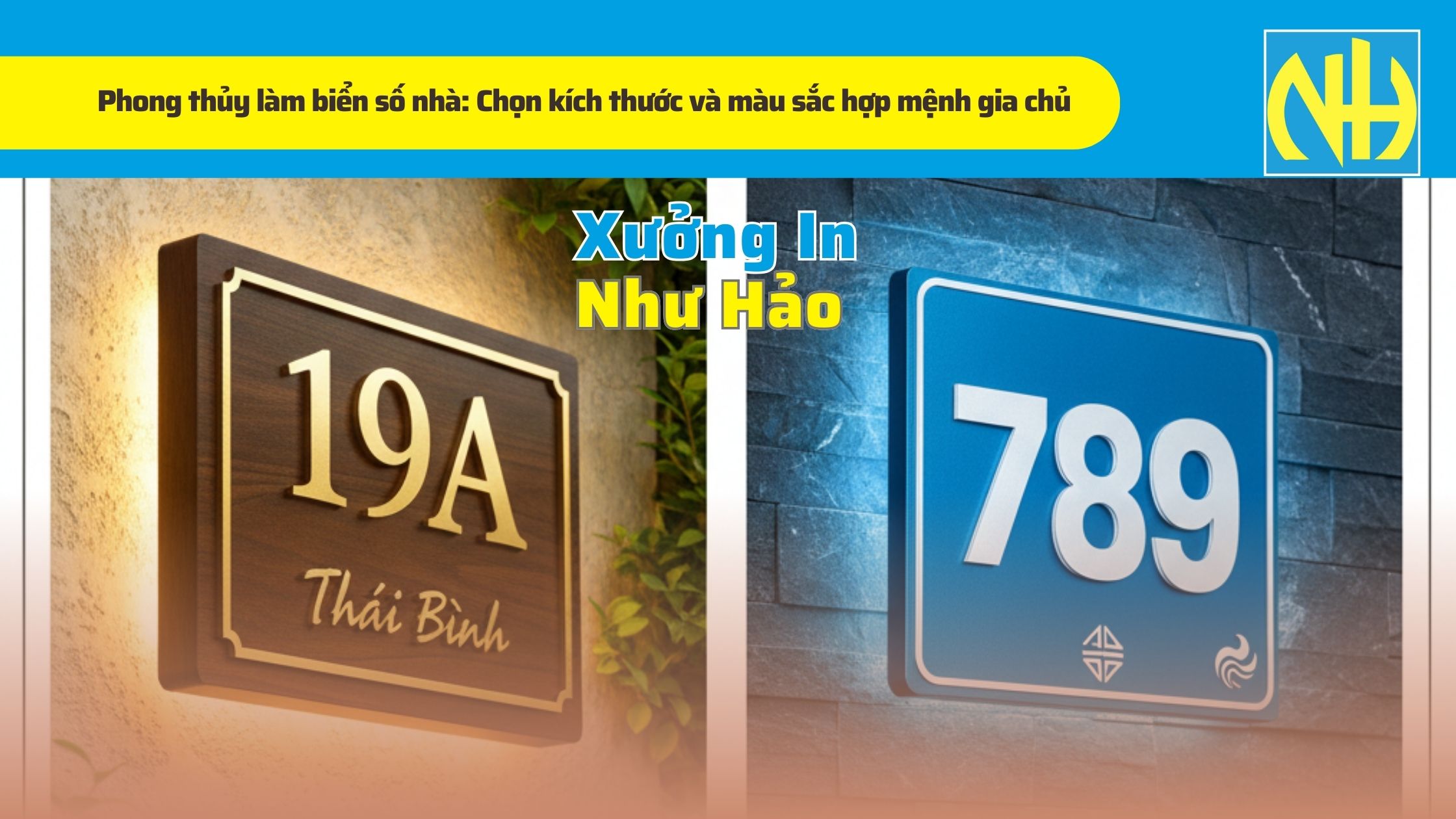 Phong thủy làm biển số nhà Chọn kích thước và màu sắc hợp mệnh gia chủ