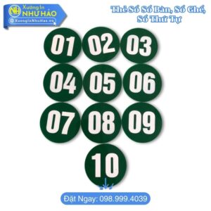 Thẻ Bàn Mica In Theo Yêu Cầu – Số Bàn, Số Ghế, Số Thứ Tự Cho Nhà Hàng, Quán Ăn, Cửa Hàng | Giá Tốt, Giao Nhanh