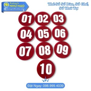 Thẻ Bàn Mica In Theo Yêu Cầu – Số Bàn, Số Ghế, Số Thứ Tự Cho Nhà Hàng, Quán Ăn, Cửa Hàng | Giá Tốt, Giao Nhanh