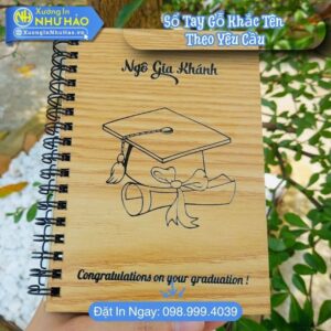 Đặt Làm Sổ Tay Gỗ Khắc Tên Theo Yêu Cầu -Sổ Lò Xo Bìa Cứng Cá Nhân Hóa, Sổ Tay Lò Xo A5 Quà Tặng Ý Nghĩa