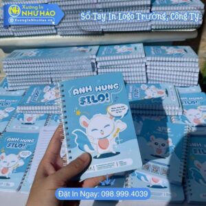 Sổ Tay In Logo Trường, Công Ty - Sổ Lò Xo A4 200 Trang, In Sổ Lò Xo Theo Yêu Cầu Quảng Bá Thương Hiệu