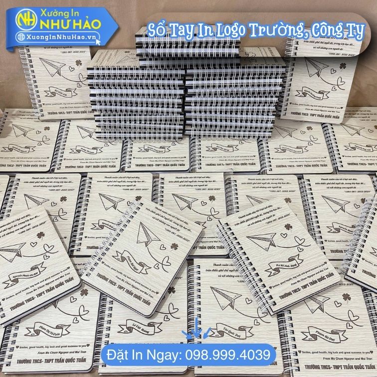 So Tay In Logo Truong, Cong Ty 6 Sổ Tay In Logo Trường, Công Ty - Sổ Lò Xo A4 200 Trang, In Sổ Lò Xo Theo Yêu Cầu Quảng Bá Thương Hiệu
