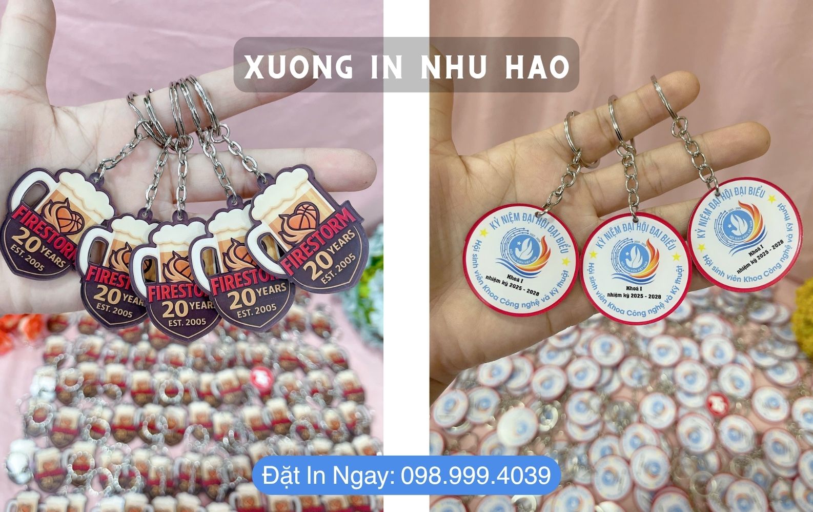 in móc khóa theo yêu cầu