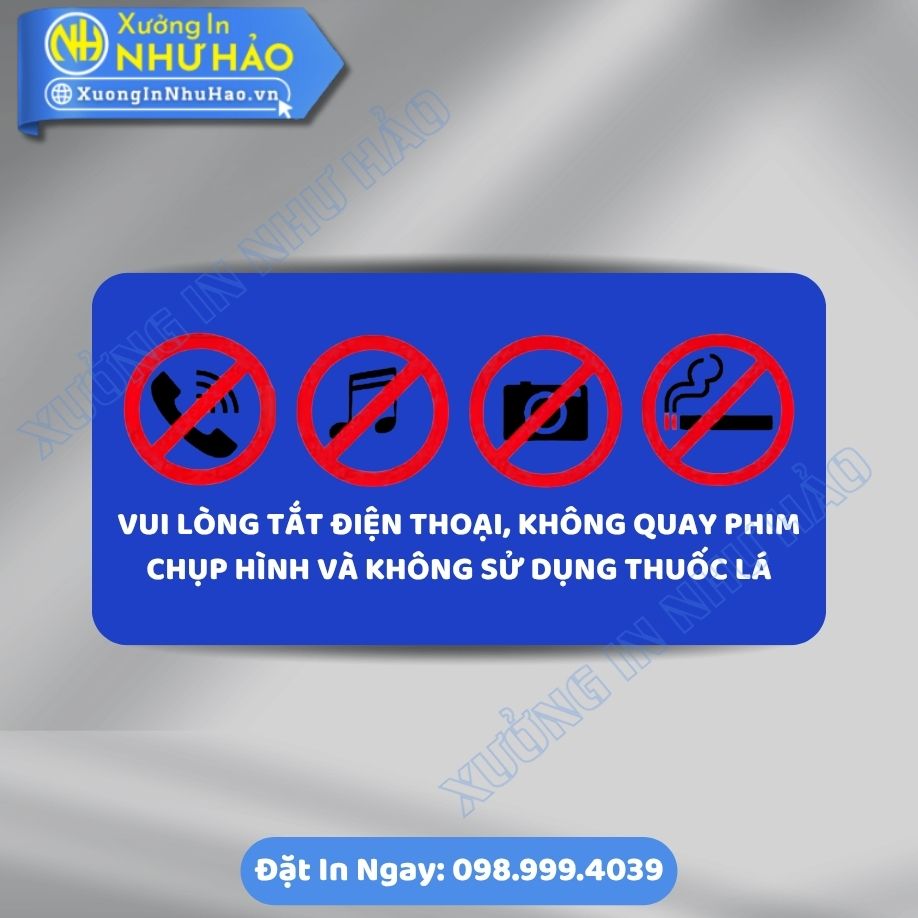 Bien Bao Cam Quay Phim Chup Anh Va Khong Lam On 6 Biển Báo Cấm Quay Phim Chụp Ảnh Và Không Làm Ồn Bằng Alu Mica Bền Đẹp