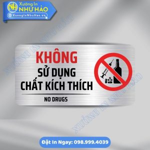 Biển Báo Cấm Sử Dụng Chất Kích Thích Dùng Trong Các Cơ Quan, Văn Phòng, Nhà Xưởng Hoặc Địa Điểm Kinh Doanh