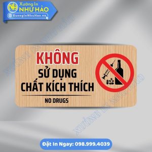 Biển Báo Cấm Sử Dụng Chất Kích Thích Dùng Trong Các Cơ Quan, Văn Phòng, Nhà Xưởng Hoặc Địa Điểm Kinh Doanh