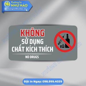 Biển Báo Cấm Sử Dụng Chất Kích Thích Dùng Trong Các Cơ Quan, Văn Phòng, Nhà Xưởng Hoặc Địa Điểm Kinh Doanh