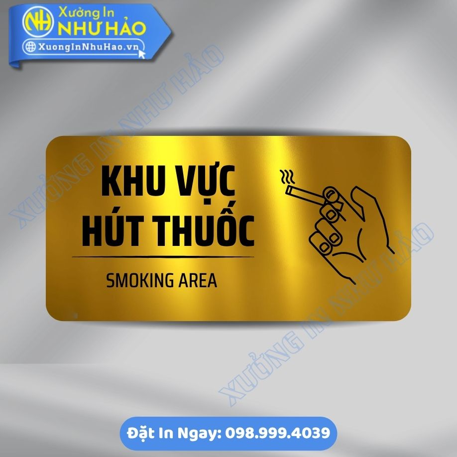 Bien Chi Dan Khu Vuc Duoc Hut Thuoc 2 Biển Chỉ Dẫn Khu Vực Được Hút Thuốc (Smoking Area), ALu & Mica Theo Yêu Cầu, Phù Hợp Văn Phòng Nhà Máy