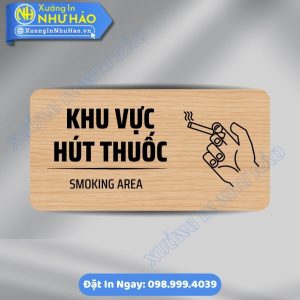 Biển Chỉ Dẫn Khu Vực Được Hút Thuốc (Smoking Area), ALu & Mica Theo Yêu Cầu, Phù Hợp Văn Phòng Nhà Máy