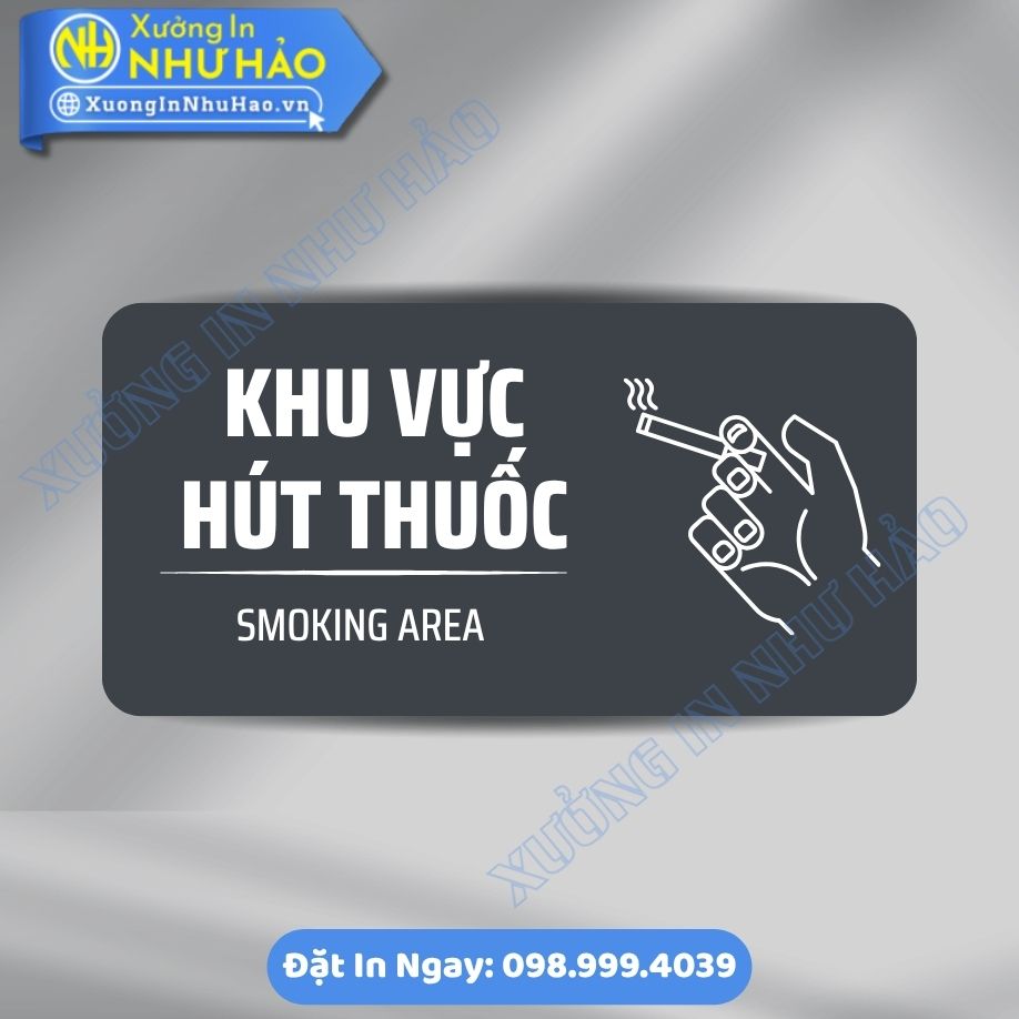 Bien Chi Dan Khu Vuc Duoc Hut Thuoc 6 Biển Chỉ Dẫn Khu Vực Được Hút Thuốc (Smoking Area), ALu & Mica Theo Yêu Cầu, Phù Hợp Văn Phòng Nhà Máy