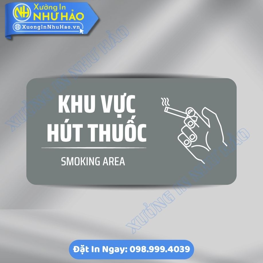 Bien Chi Dan Khu Vuc Duoc Hut Thuoc 7 Biển Chỉ Dẫn Khu Vực Được Hút Thuốc (Smoking Area), ALu & Mica Theo Yêu Cầu, Phù Hợp Văn Phòng Nhà Máy