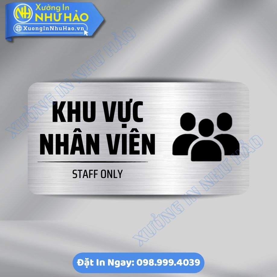 Bien Chi Dan Khu Vuc Nhan Vien 1 Biển Chỉ Dẫn Khu Vực Nhân Viên - Biển Phòng Ban Chất Liệu ALu Mica Kích Thước Theo Yêu Cầu