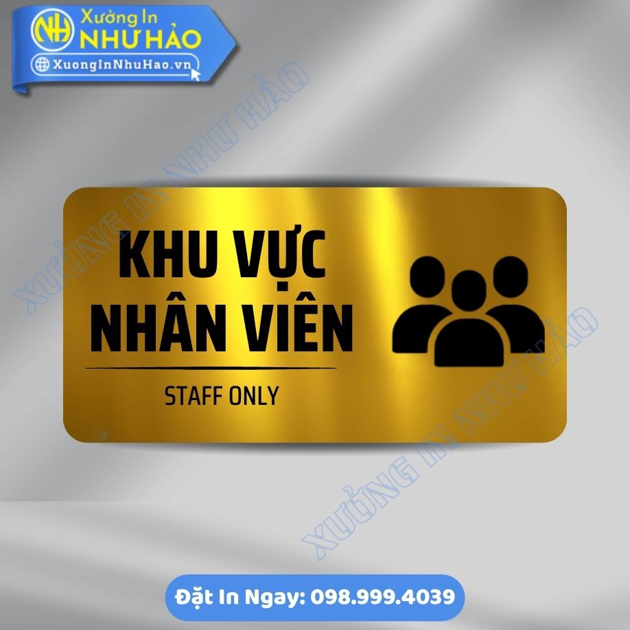 Bien Chi Dan Khu Vuc Nhan Vien 2 Biển Chỉ Dẫn Khu Vực Nhân Viên - Biển Phòng Ban Chất Liệu ALu Mica Kích Thước Theo Yêu Cầu