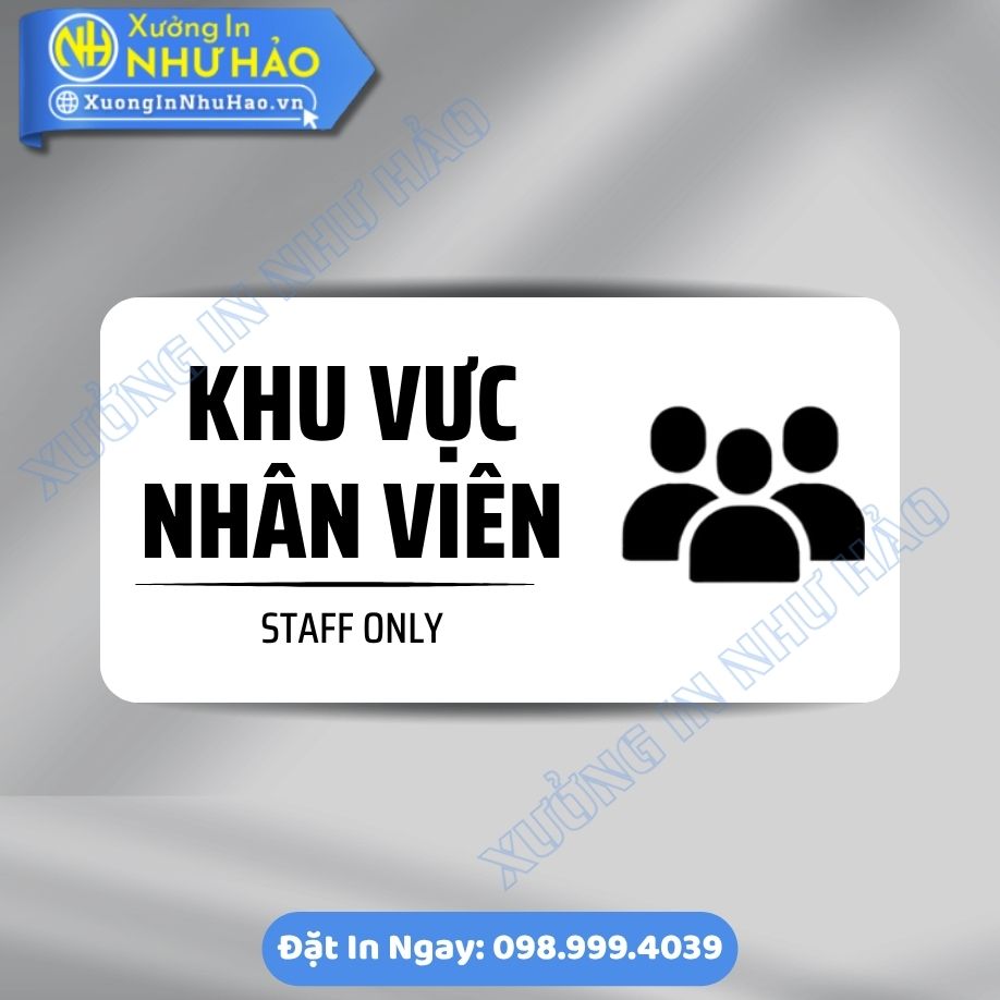 Bien Chi Dan Khu Vuc Nhan Vien 3 Biển Chỉ Dẫn Khu Vực Nhân Viên - Biển Phòng Ban Chất Liệu ALu Mica Kích Thước Theo Yêu Cầu