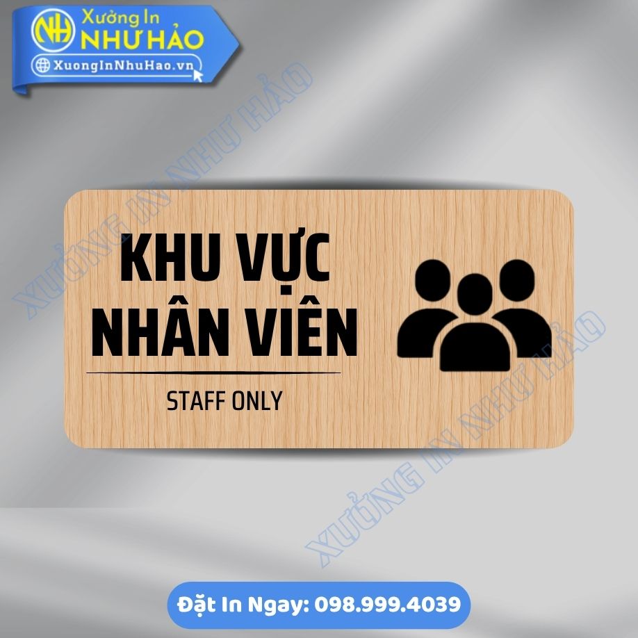 Bien Chi Dan Khu Vuc Nhan Vien 4 Biển Chỉ Dẫn Khu Vực Nhân Viên - Biển Phòng Ban Chất Liệu ALu Mica Kích Thước Theo Yêu Cầu
