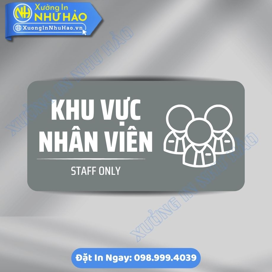 Bien Chi Dan Khu Vuc Nhan Vien 6 Biển Chỉ Dẫn Khu Vực Nhân Viên - Biển Phòng Ban Chất Liệu ALu Mica Kích Thước Theo Yêu Cầu