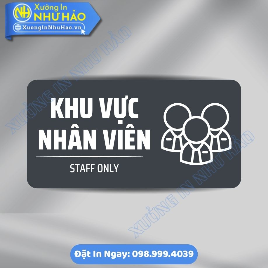 Bien Chi Dan Khu Vuc Nhan Vien 7 Biển Chỉ Dẫn Khu Vực Nhân Viên - Biển Phòng Ban Chất Liệu ALu Mica Kích Thước Theo Yêu Cầu