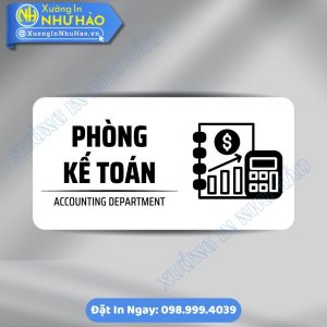 Biển Chỉ Dẫn Khu Vực Phòng Kế Toán Bằng ALu & Mica Kích Thước Theo Yêu Cầu, In UV Sắc Nét, Bền Màu