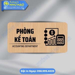 Biển Chỉ Dẫn Khu Vực Phòng Kế Toán Bằng ALu & Mica Kích Thước Theo Yêu Cầu, In UV Sắc Nét, Bền Màu