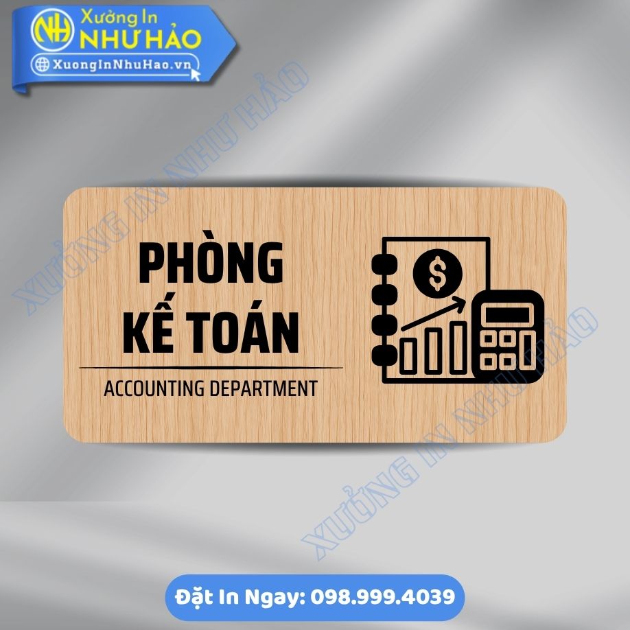 Bien Chi Dan Khu Vuc Phong Ke Toan 4 Biển Chỉ Dẫn Khu Vực Phòng Kế Toán Bằng ALu & Mica Kích Thước Theo Yêu Cầu, In UV Sắc Nét, Bền Màu