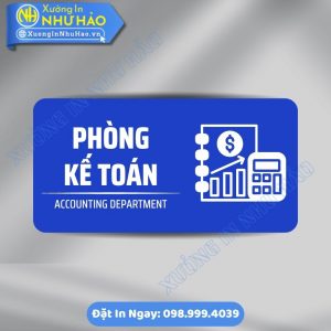 Biển Chỉ Dẫn Khu Vực Phòng Kế Toán Bằng ALu & Mica Kích Thước Theo Yêu Cầu, In UV Sắc Nét, Bền Màu