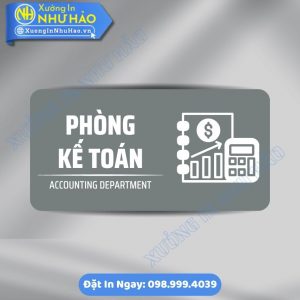 Biển Chỉ Dẫn Khu Vực Phòng Kế Toán Bằng ALu & Mica Kích Thước Theo Yêu Cầu, In UV Sắc Nét, Bền Màu