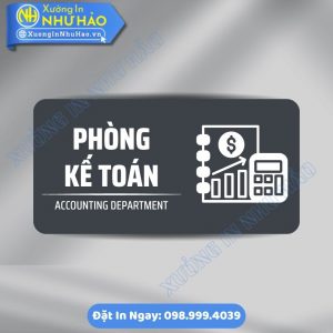 Biển Chỉ Dẫn Khu Vực Phòng Kế Toán Bằng ALu & Mica Kích Thước Theo Yêu Cầu, In UV Sắc Nét, Bền Màu