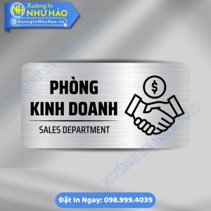 Biển Chỉ Dẫn Khu Vực Phòng Kinh Doanh ALu Mica Theo Yêu Cầu, Sang Trọng, Bền Đẹp Cho Văn Phòng