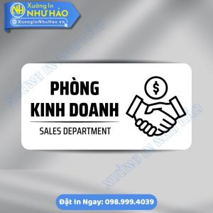 Biển Chỉ Dẫn Khu Vực Phòng Kinh Doanh ALu Mica Theo Yêu Cầu, Sang Trọng, Bền Đẹp Cho Văn Phòng