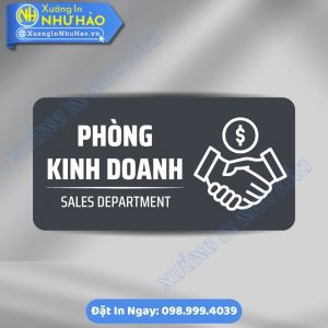 Biển Chỉ Dẫn Khu Vực Phòng Kinh Doanh ALu Mica Theo Yêu Cầu, Sang Trọng, Bền Đẹp Cho Văn Phòng