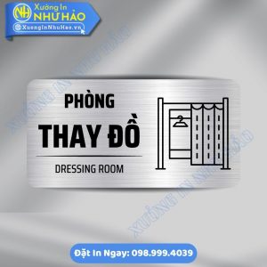 Biển Chỉ Dẫn Khu Vực Phòng Thay Đồ ALu Mica Cao Cấp Theo Yêu Cầu - Phù Hợp Spa, Gym, Hồ Bơi