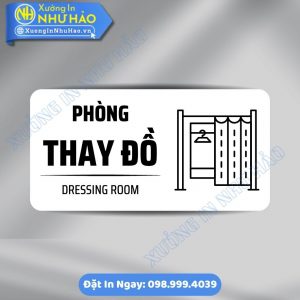 Biển Chỉ Dẫn Khu Vực Phòng Thay Đồ ALu Mica Cao Cấp Theo Yêu Cầu - Phù Hợp Spa, Gym, Hồ Bơi