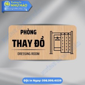 Biển Chỉ Dẫn Khu Vực Phòng Thay Đồ ALu Mica Cao Cấp Theo Yêu Cầu - Phù Hợp Spa, Gym, Hồ Bơi