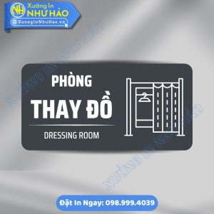 Biển Chỉ Dẫn Khu Vực Phòng Thay Đồ ALu Mica Cao Cấp Theo Yêu Cầu - Phù Hợp Spa, Gym, Hồ Bơi