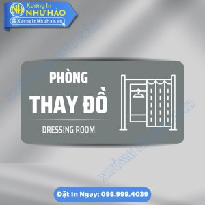 Biển Chỉ Dẫn Khu Vực Phòng Thay Đồ ALu Mica Cao Cấp Theo Yêu Cầu - Phù Hợp Spa, Gym, Hồ Bơi