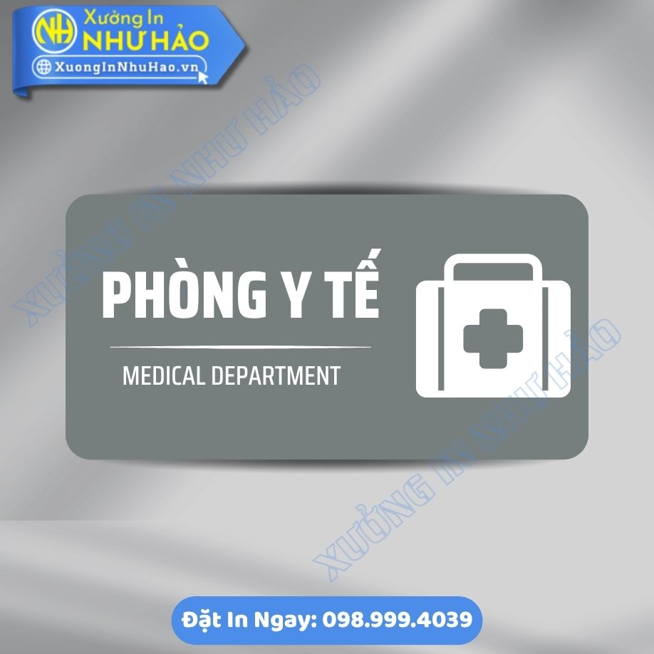 Bien Chi Dan Khu Vuc Phong Y Te 6 Biển Chỉ Dẫn Khu Vực Phòng Y Tế Chất Liệu ALu Mica, Phù Hợp Văn Phòng, Nhà Máy, Trường Học