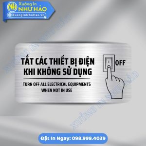 Biển Nhắc Nhở Tắt Điện Khi Ra Về Chất Liệu ALu Mica Cao Cấp Dành Cho Văn Phòng