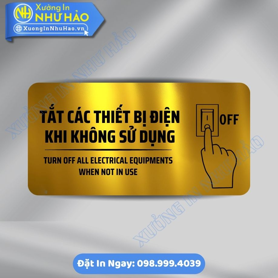 Bien Nhac Nho Tat Dien Khi Ra Ve 2 Biển Nhắc Nhở Tắt Điện Khi Ra Về Chất Liệu ALu Mica Cao Cấp Dành Cho Văn Phòng
