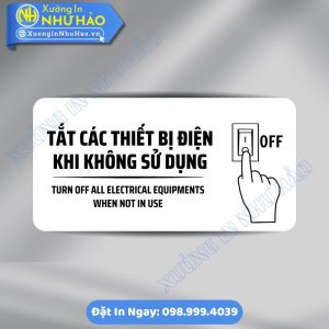 Biển Nhắc Nhở Tắt Điện Khi Ra Về Chất Liệu ALu Mica Cao Cấp Dành Cho Văn Phòng