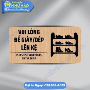 Biển Nhắc Nhở Vui Lòng Để Giày Dép Lên Kệ ALu & Mica Theo Yêu Cầu, Bền Đẹp Chuyên Nghiệp
