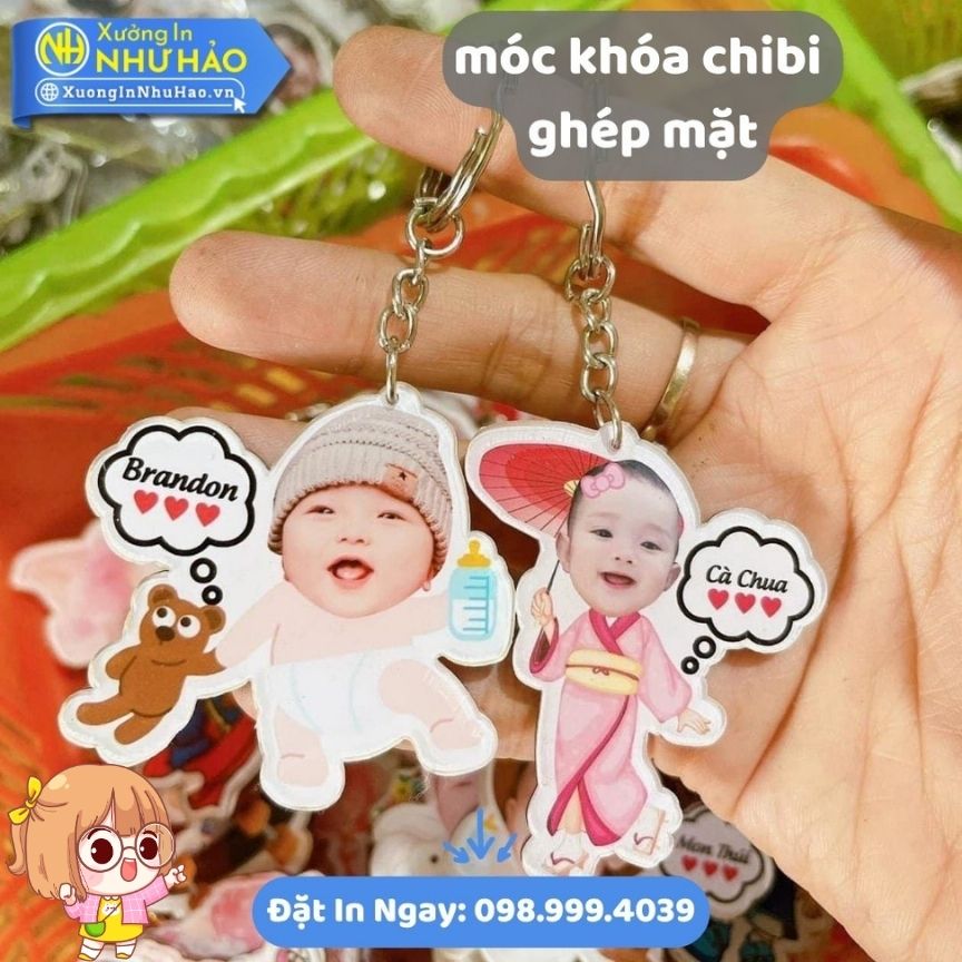 In moc khoa chibi ghep mat 5 In Móc Khóa Mica Chibi Ghép Mặt Bé, Ghép Mặt Theo Yêu Cầu, Quà Tặng Độc Đáo, In UV Chất Lượng Cao