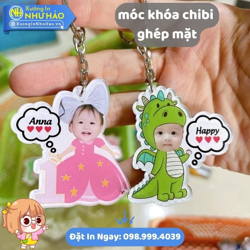 In moc khoa chibi ghep mat 7 In Móc Khóa Mica Chibi Ghép Mặt Bé, Ghép Mặt Theo Yêu Cầu, Quà Tặng Độc Đáo, In UV Chất Lượng Cao