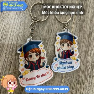 In Móc Khóa Mica Tốt Nghiệp Cử Nhân Theo Yêu Cầu, Quà Tặng Lễ Tốt Nghiệp, In UV Cao Cấp, Giá Rẻ