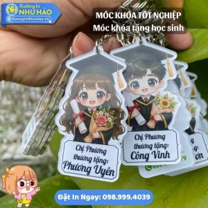 In Móc Khóa Mica Tốt Nghiệp Cử Nhân Theo Yêu Cầu, Quà Tặng Lễ Tốt Nghiệp, In UV Cao Cấp, Giá Rẻ