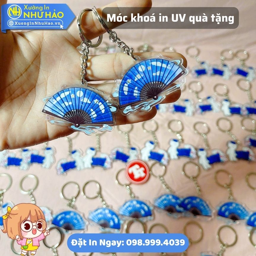 Moc khoa in UV qua tang 2 Móc Khóa Mica In UV Theo Yêu Cầu Làm Quà Tặng Sự Kiện, Hội Nghị, Doanh Nghiệp, Giá Sỉ Tận Xưởng