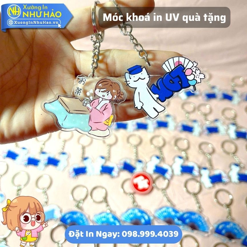 Moc khoa in UV qua tang 3 Móc Khóa Mica In UV Theo Yêu Cầu Làm Quà Tặng Sự Kiện, Hội Nghị, Doanh Nghiệp, Giá Sỉ Tận Xưởng