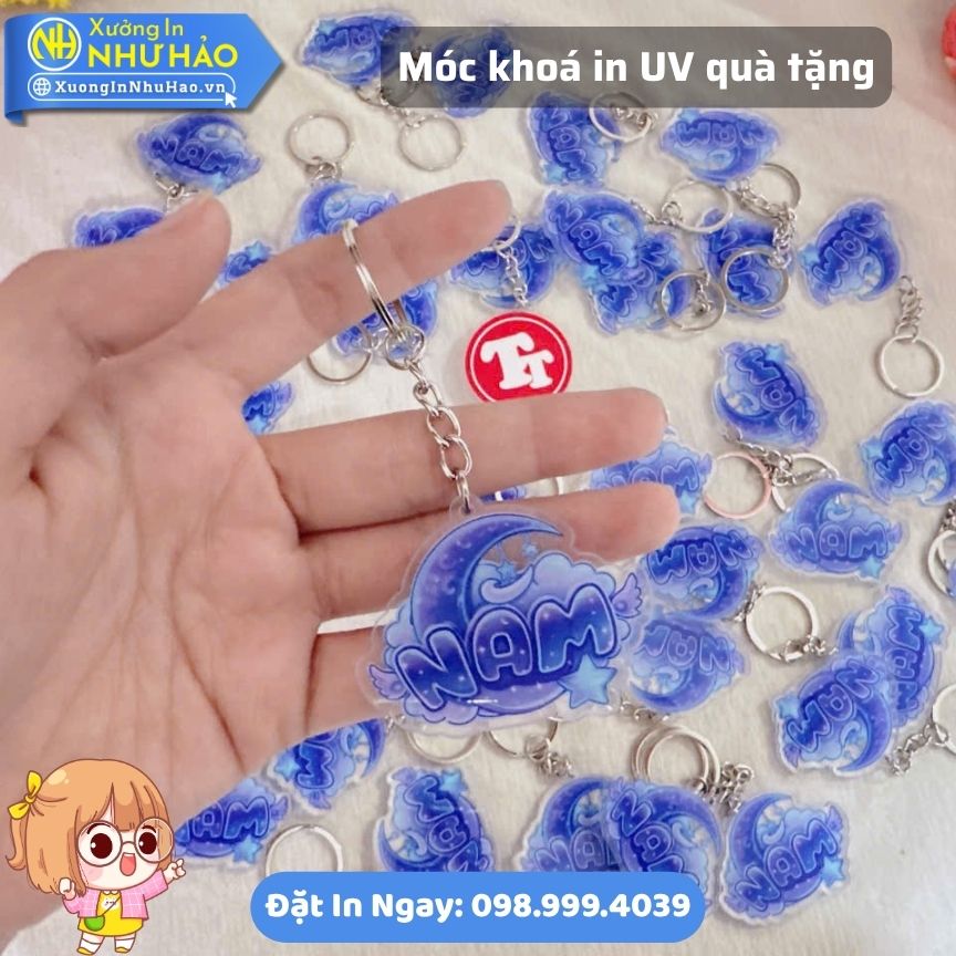 Moc khoa in UV qua tang 8 Móc Khóa Mica In UV Theo Yêu Cầu Làm Quà Tặng Sự Kiện, Hội Nghị, Doanh Nghiệp, Giá Sỉ Tận Xưởng