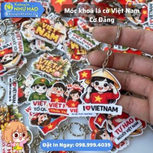 In Móc Khóa Mica Lá Cờ Việt Nam, Cờ Đảng Theo Yêu Cầu, In UV Sắc Nét, Giá Rẻ, Giao Hàng Toàn Quốc
